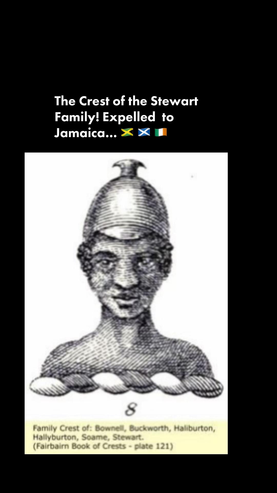 Engraved heraldic crest showing a Moor's head in a helmet above a torse
